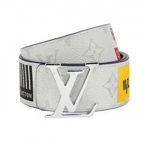 Louis Vuitton LV Initiales Belt Monogram Logo Story 40MM White M0162S