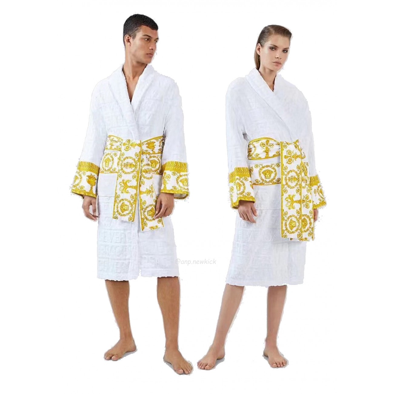 VERSACE Baroque Logo-jacquard Cotton Bathrobe