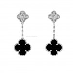 Van Cleef & Arpels Magic Alhambra earrings 2 motifs 18K white gold