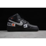 "Just Do It" Custom Nike 1s Air Force 1 High All Black Cheap AF1 Shoes AO3977-001