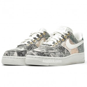 Women's Nike Air Force 1 Low '07 LXX White Oil Grey Shoes AO1017-100