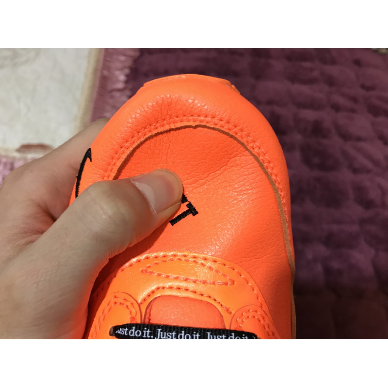 Nike "Just Do It" Air Max 1 Mens Running Shoes Orange Shock 917691-800