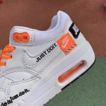 Kids Nike Air Max 1 Lux "Just Do It" White Orange Shoes 917691-100