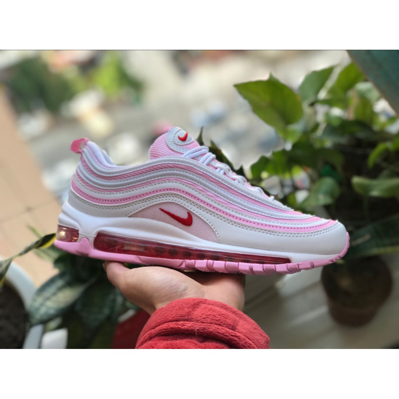 Wmns Nike Air Max 97 Durable Modeling Pink White 313054-161