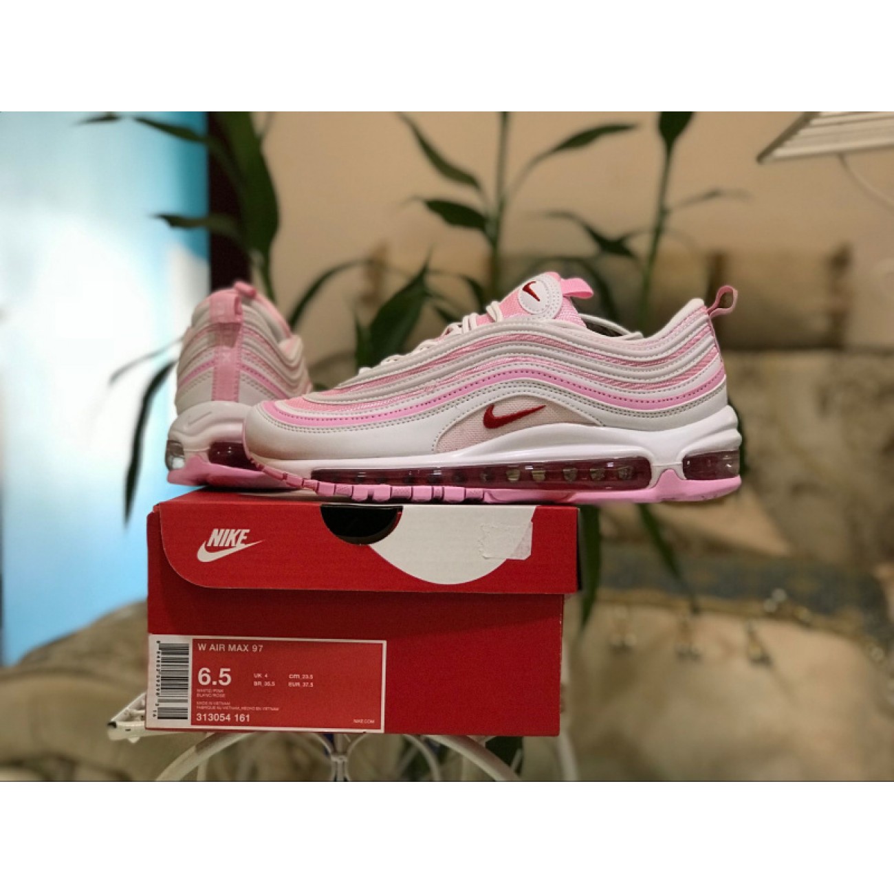 Wmns Nike Air Max 97 Durable Modeling Pink White 313054-161