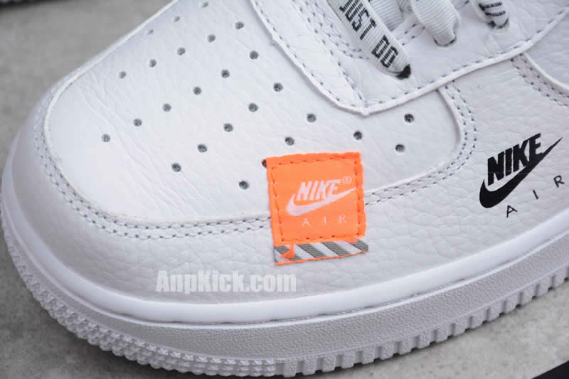 nike air force 1 07 low premium just do it custom air forces white black af1 detail image (2)