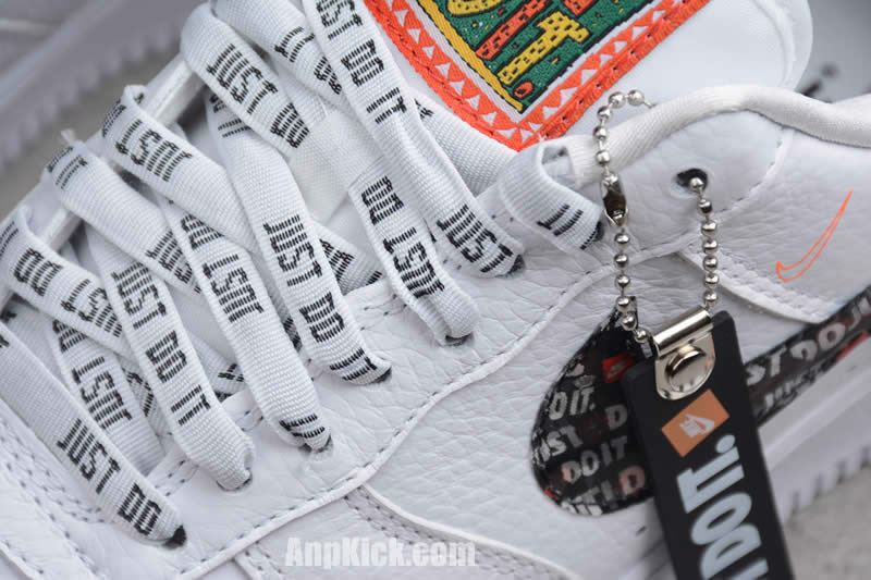 nike air force 1 07 low premium just do it custom air forces white black af1 detail image (3)