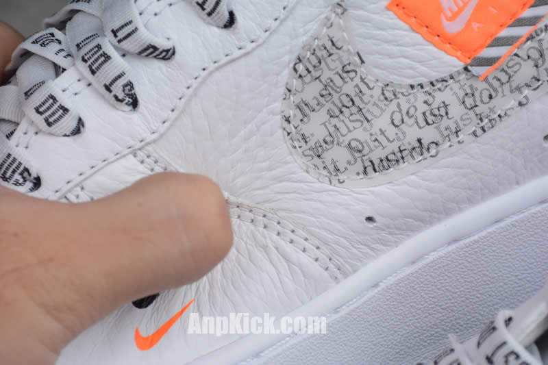 nike air force 1 07 low premium just do it custom air forces white black af1 detail image (5)