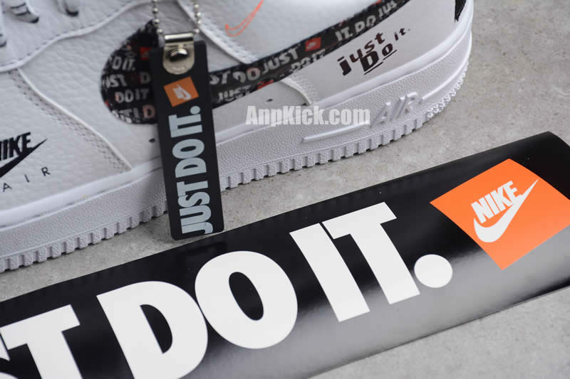 nike air force 1 07 low premium just do it custom air forces white black af1 detail image (7)