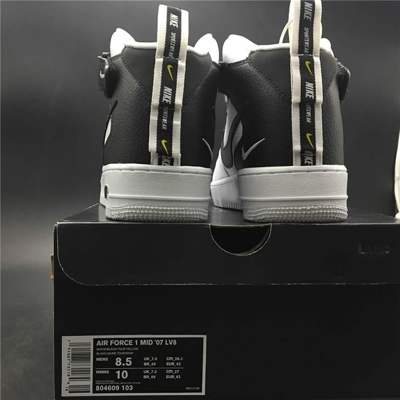 Nike Air Force 1 Mid 07 LV8 Utility White Black Shoes 804609-103 Pics