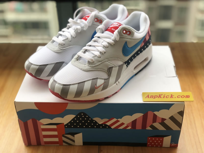 Parra x Nike Air Max 1 White Multi Color Shoes AT3057 100 Left Side Image