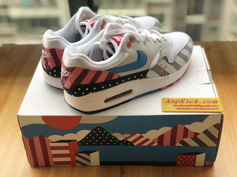 Parra x Nike Air Max 1 White Multi Color Shoes AT3057 100 Right Side Image