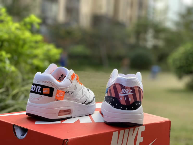 Kids Nike Air Max 1 Lux 'Just Do It' White Orange Shoes 917691-100 Pics