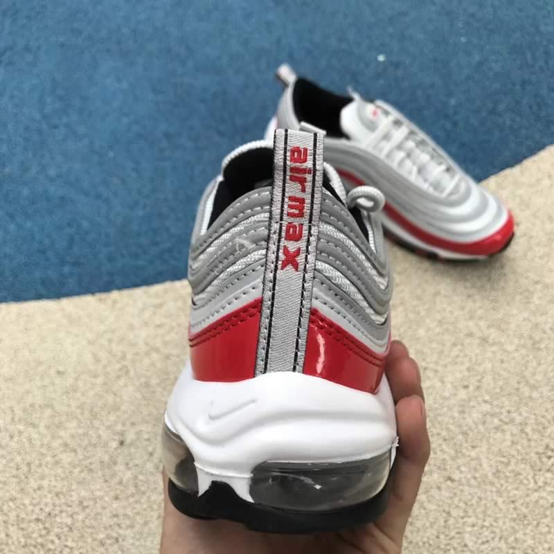 Nike Air Max 97 University Red Silver Mens Womens Shoes In-Hand Images (2)
