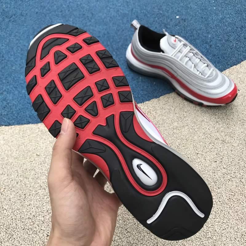 Nike Air Max 97 University Red Silver Mens Womens Shoes In-Hand Images (4)