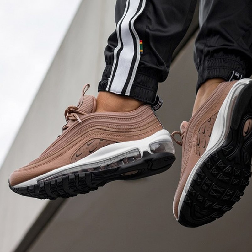 Nike Air Max 97 LX Overbranded Desert Dust White Copper Shoes On Feet AR7621-200