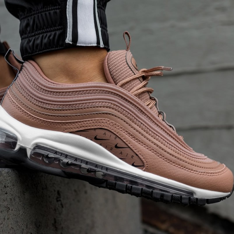 Nike Air Max 97 LX Overbranded Desert Dust White Copper Shoes On Feet AR7621-200