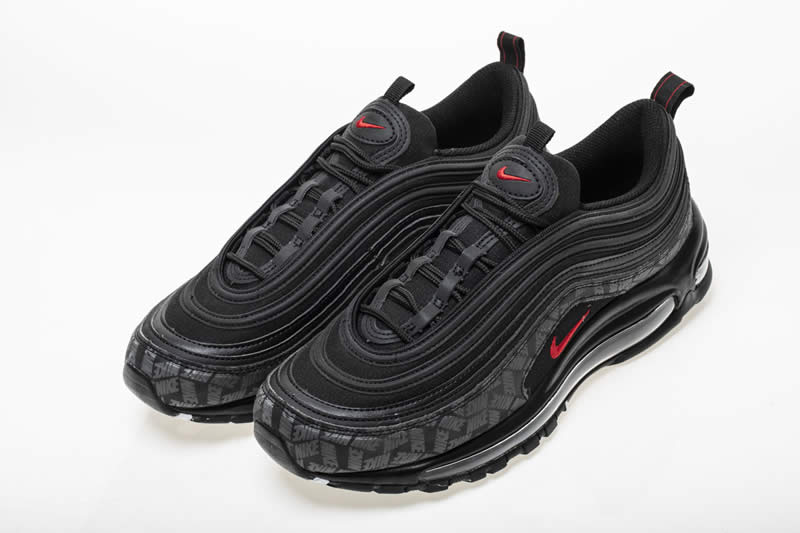 Nike Air Max 97 Reflective Logo All Black And Red 97s Sale AR4259-001
