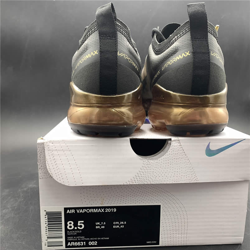 Nike Air VaporMax 2019 Run Utility Black Metallic Gold Shoes AR6631-002 Pics